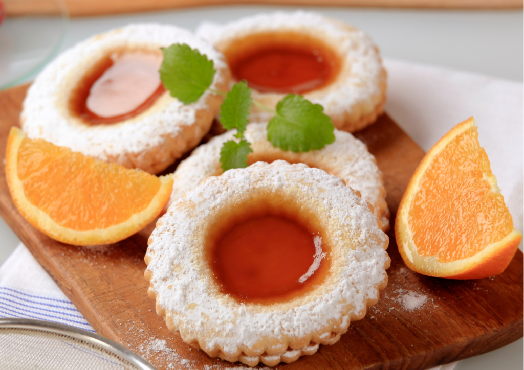 Linecké koláčiky s pomarančovým džemom
